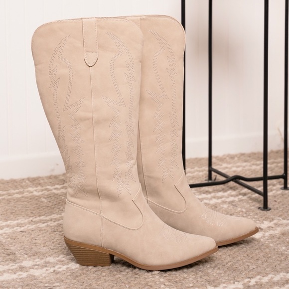 Western Knee High Sand Boots - Picture 2 of 8